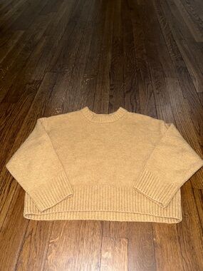 Zara Scoop Crewneck Sweater in Camel/Tan